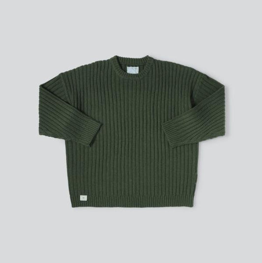 MADNESS RIBBED CREW KNIT SWEATER